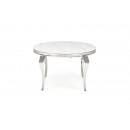 Стол обеденный HALMAR REGINALD белый мрамор/серебряный 120